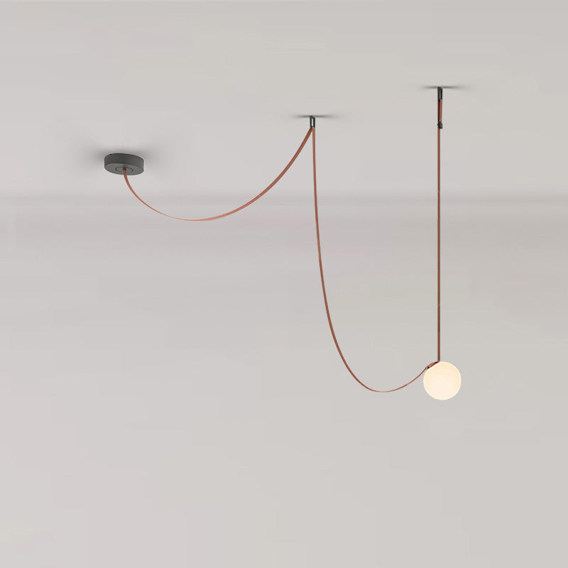 WOMO Globe Leather Pendant Light-WM2311