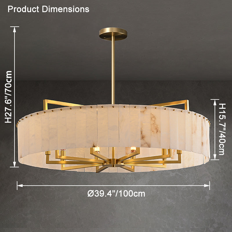 WOMO Round Alabaster Chandelier-WM2390a