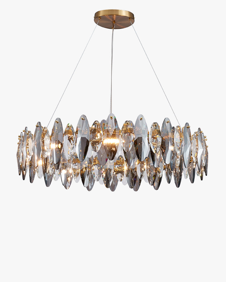 WOMO Round Chandelier in Smoked Crystal-WM2187