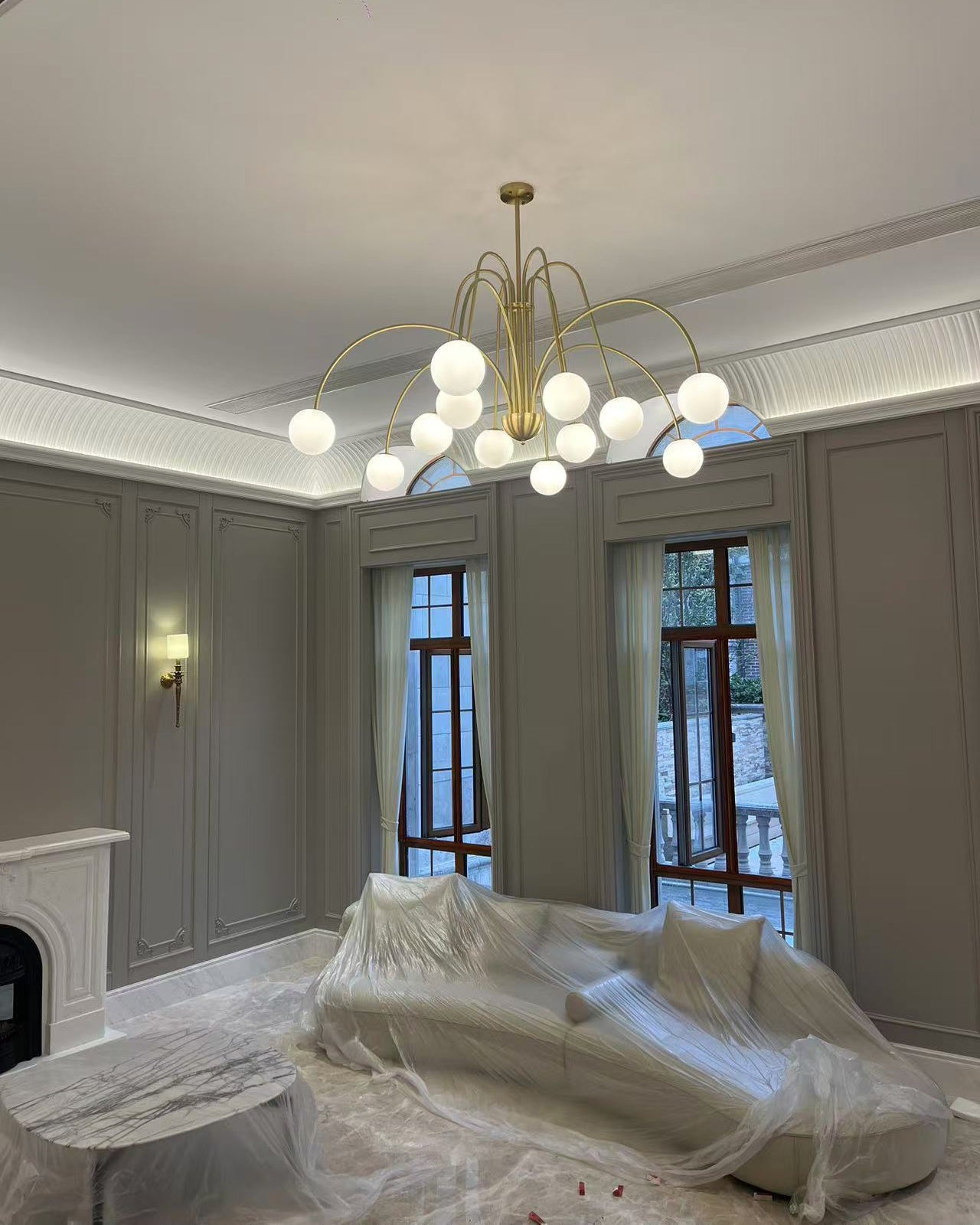 WOMO Glass Globe Arm Chandelier-WM2522