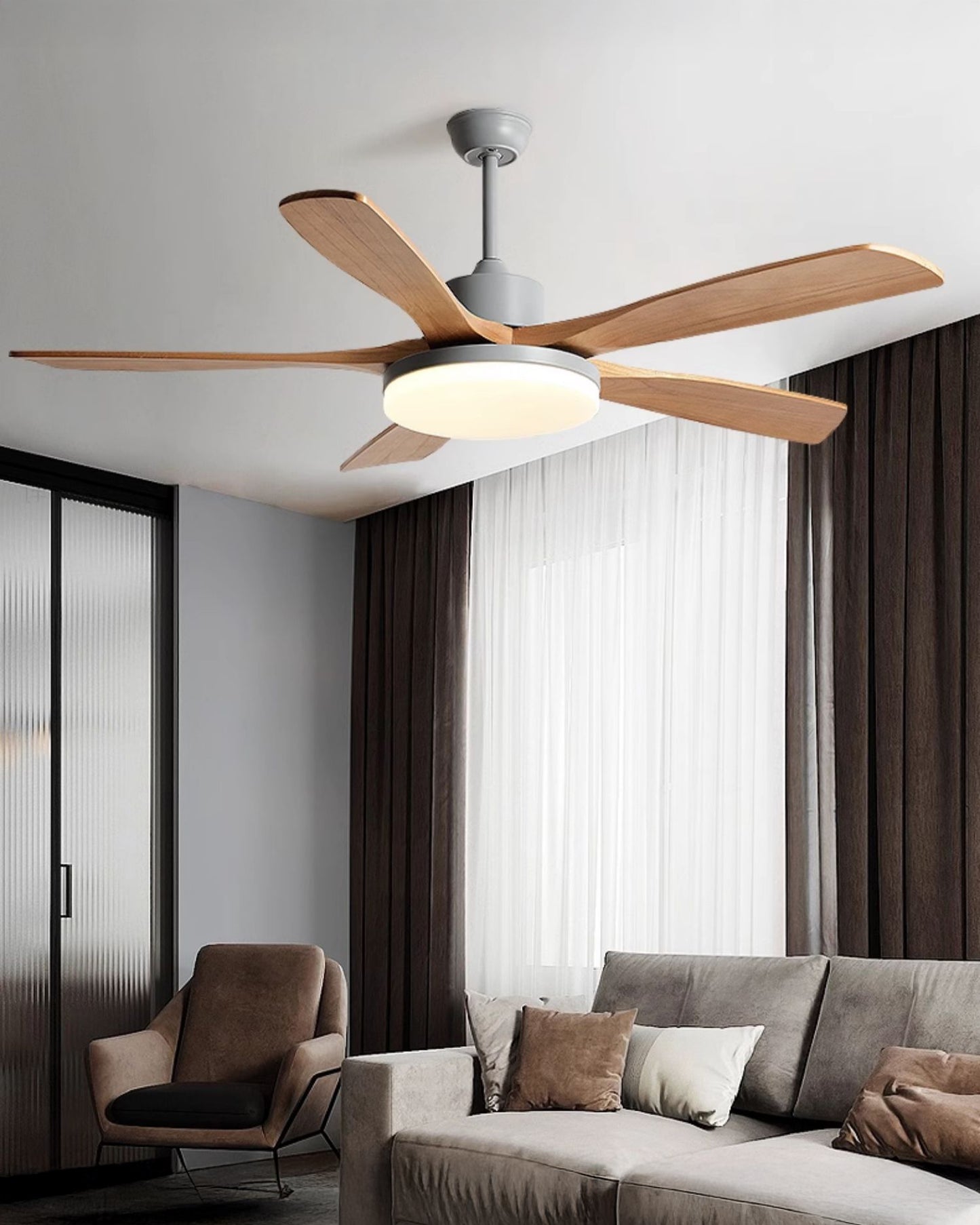 WOMO 5 Blade Modern Ceiling Fan Lamp - WM5206