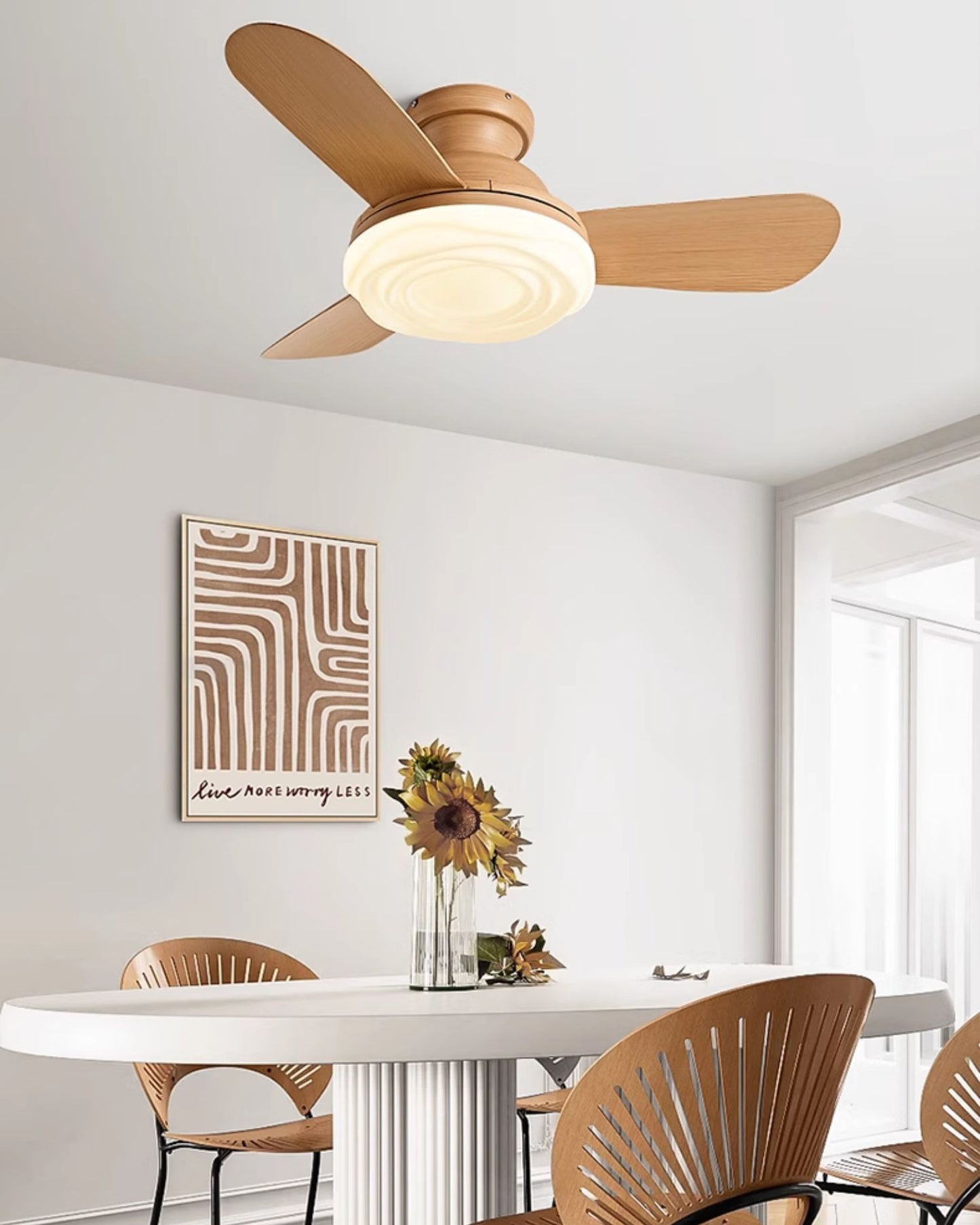 WOMO Modern Low Profile Ceiling Fan Lamp-WM5221