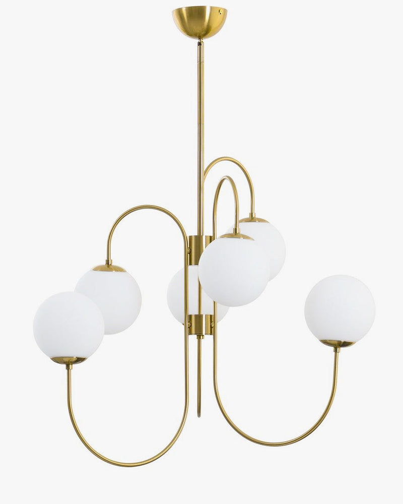 WOMO Mid Century Kronleuchter Gold Glaskugeln-WM2625