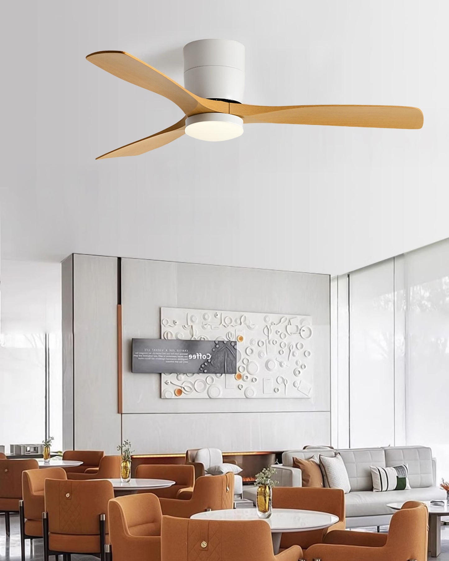 WOMO Modern Low Profile Ceiling Fan Lamp-WM5215