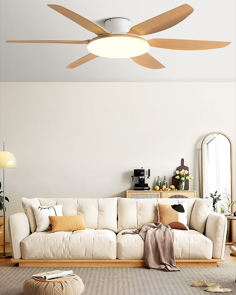 WOMO 6 Blade Low Profile Ceiling Fan with Bright Light - WM5191