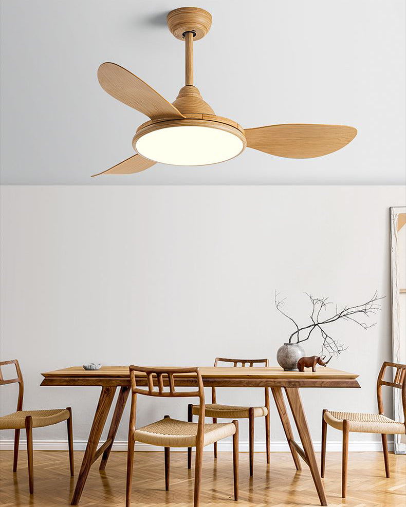 WOMO Modern Oak-look Ceiling Fan Lamp - WM5185