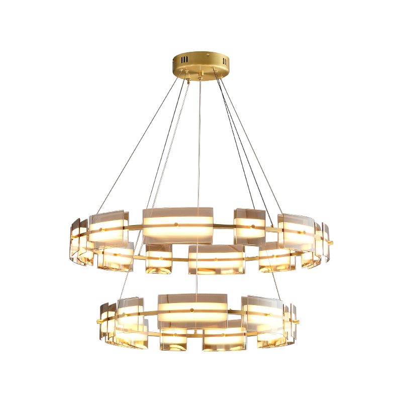 WOMO Modern Tiered Glass Chandelier-WM2220