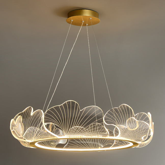 WOMO Acrylic Ginkgo Leaf Chandelier-WM2000