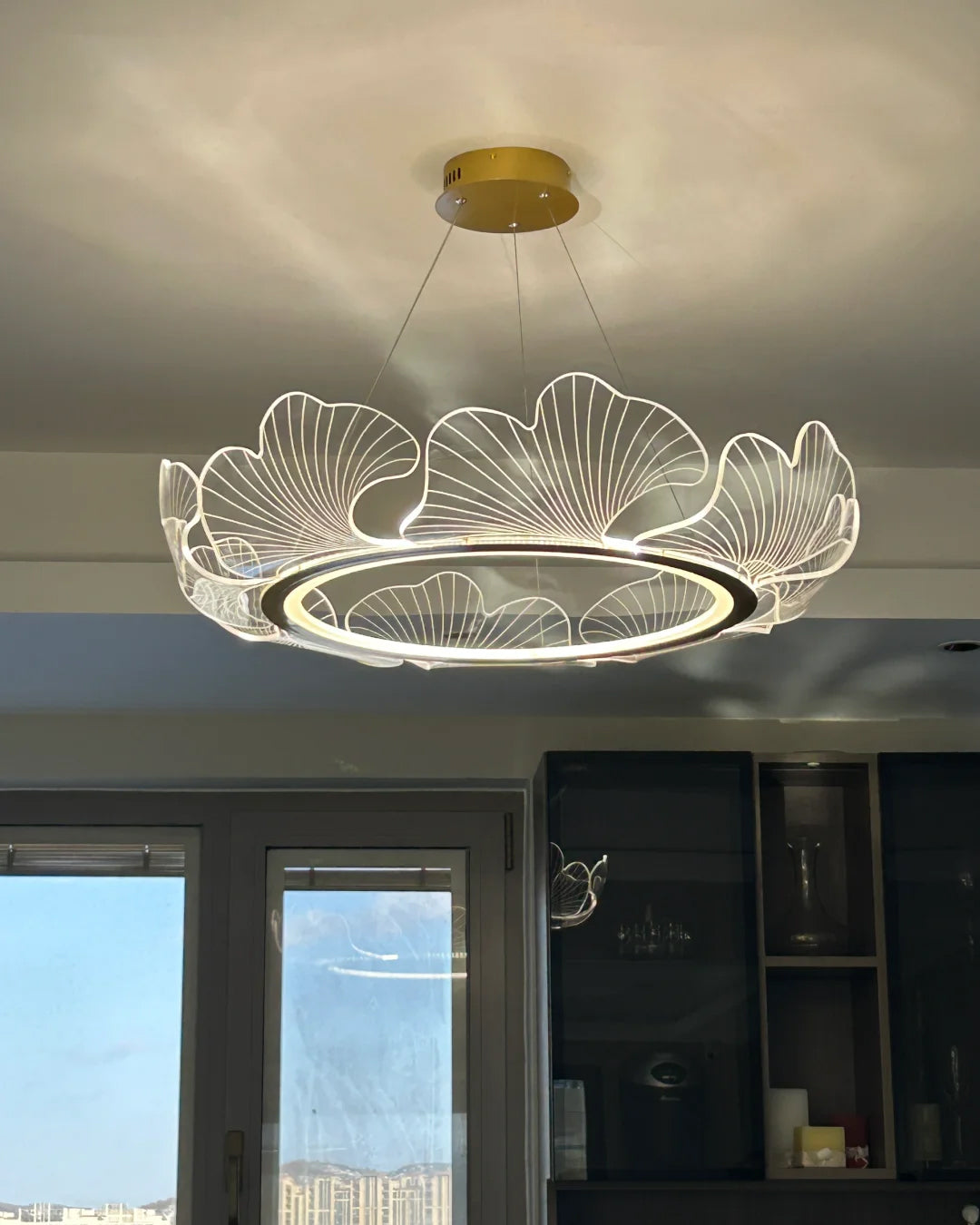 WOMO Acrylic Ginkgo Leaf Chandelier-WM2000