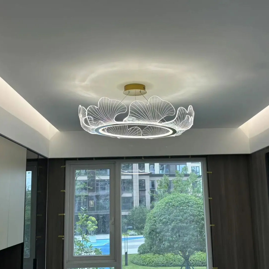 WOMO Acrylic Ginkgo Leaf Chandelier-WM2000