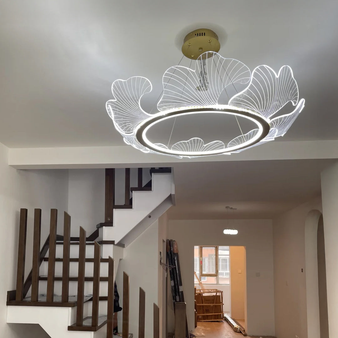 WOMO Acrylic Ginkgo Leaf Chandelier-WM2000