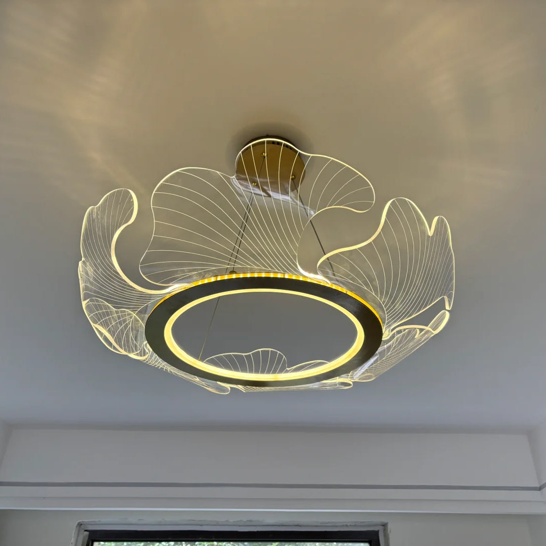 WOMO Acrylic Ginkgo Leaf Chandelier-WM2000