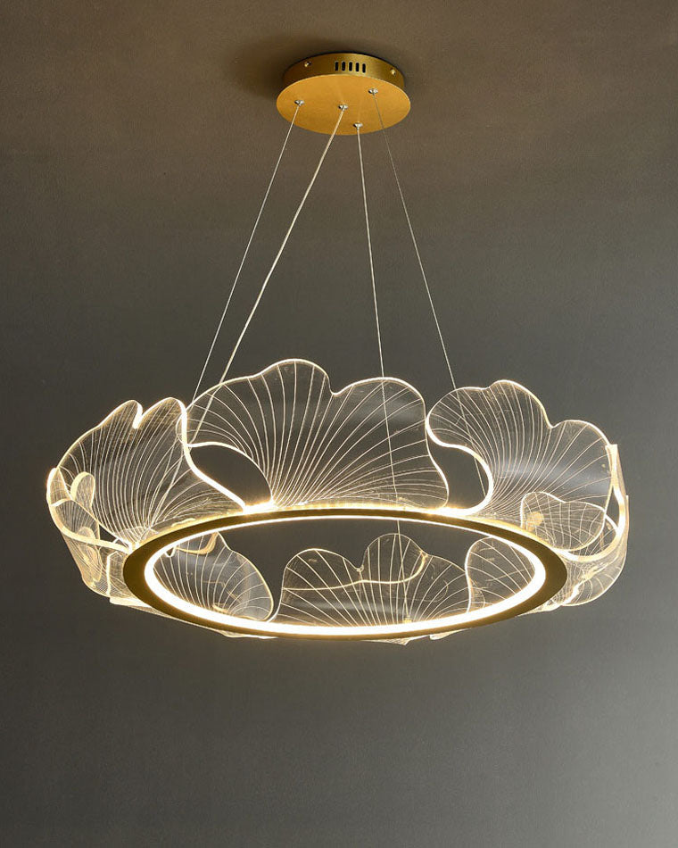 WOMO Acrylic Ginkgo Leaf Chandelier-WM2000