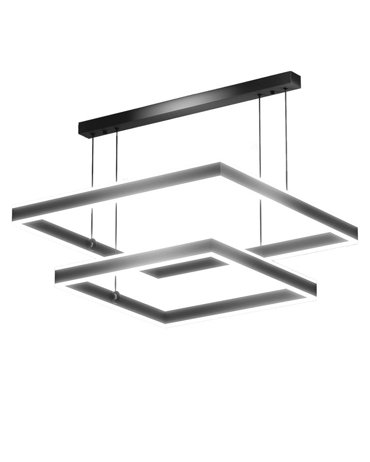 WOMO Tiered Black Square Chandelier-WM2016