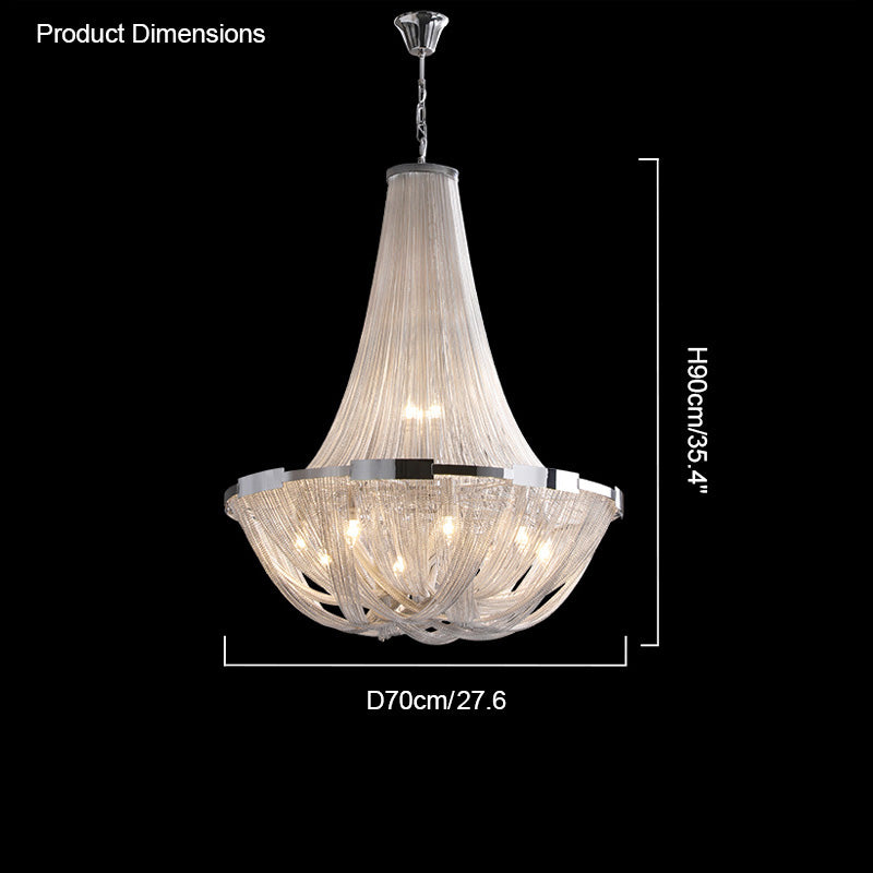 WOMO Tassel Silver Empire Chandelier-WM2096