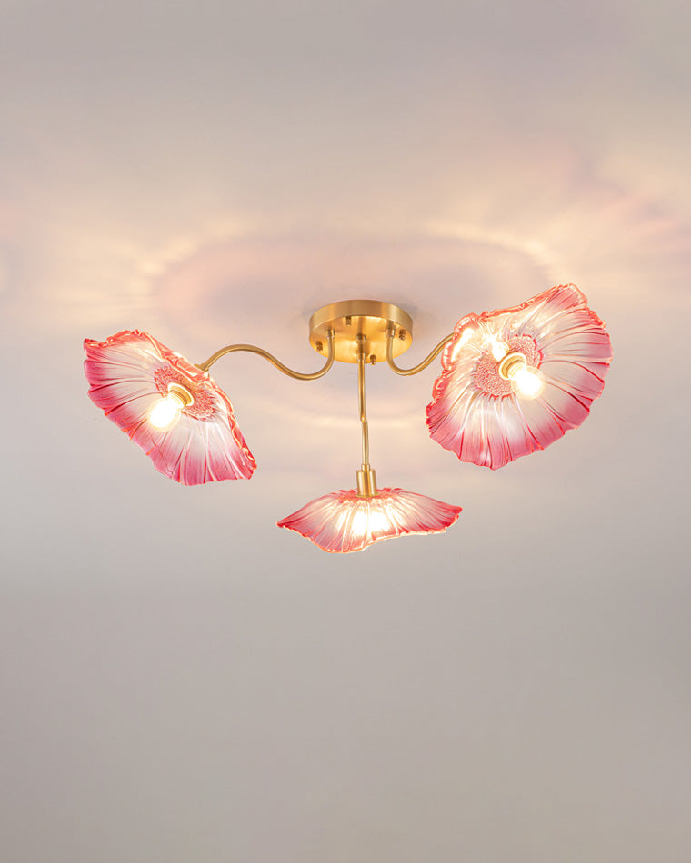WOMO Lotus Leaf Flower Flush Mount Ceiling Light-WM1026