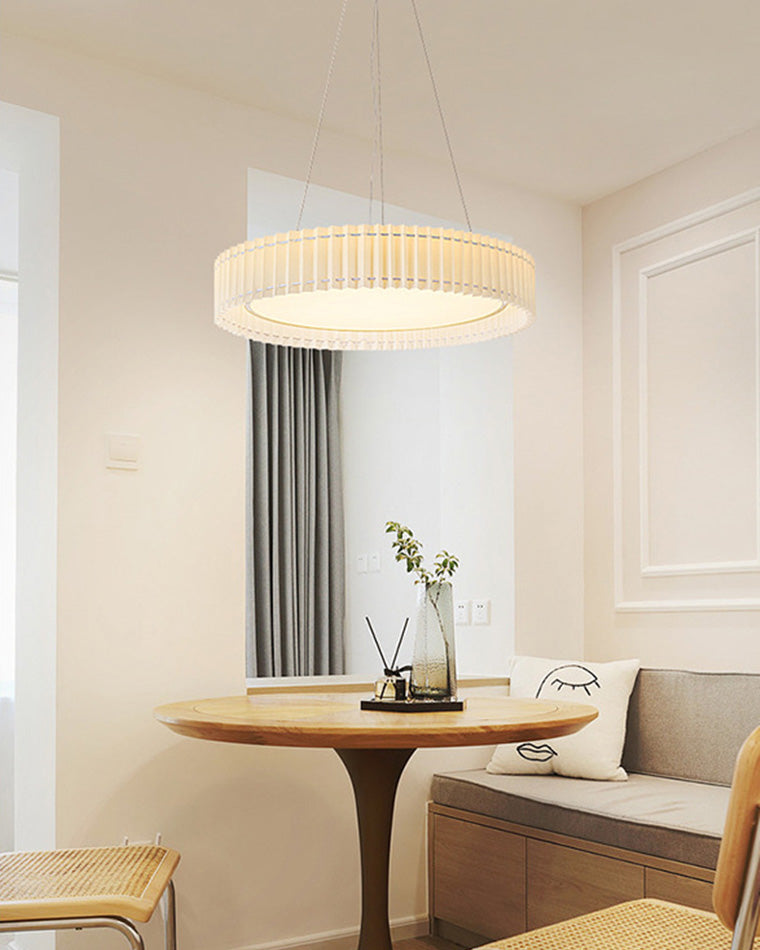 WOMO Round Pleated Fabric Pendant Light-WM2050