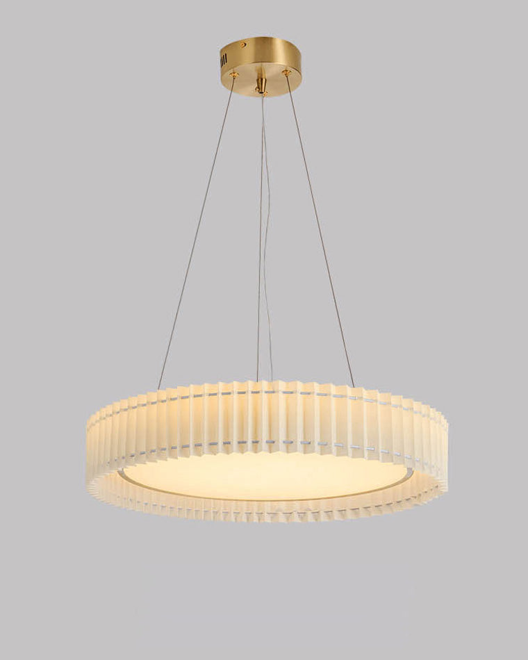 WOMO Round Pleated Fabric Pendant Light-WM2050