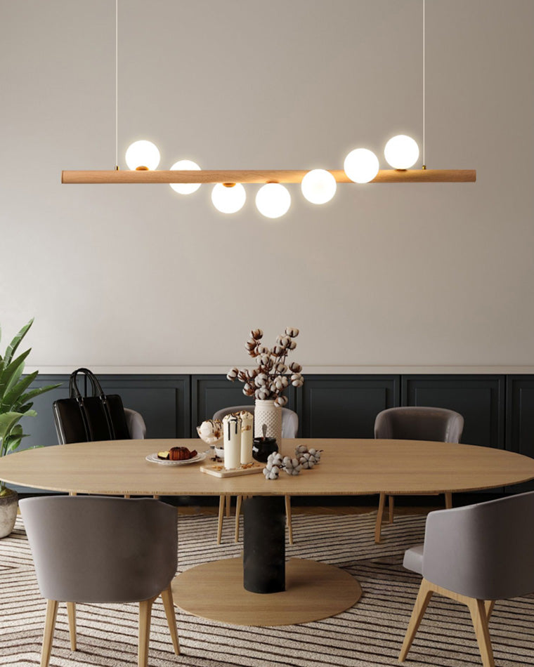 WOMO Wood Linear Globe Chandelier-WM2055