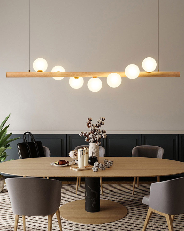 WOMO Wood Linear Globe Chandelier-WM2055