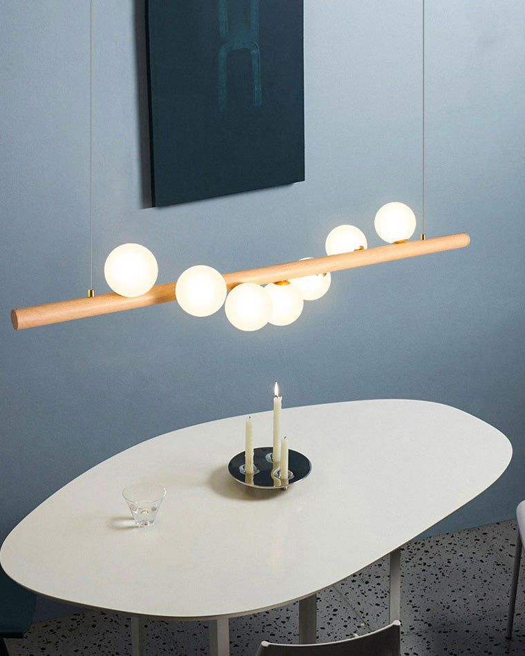 WOMO Wood Linear Globe Chandelier-WM2055