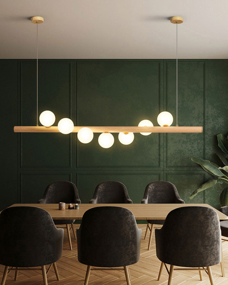 WOMO Wood Linear Globe Chandelier-WM2055