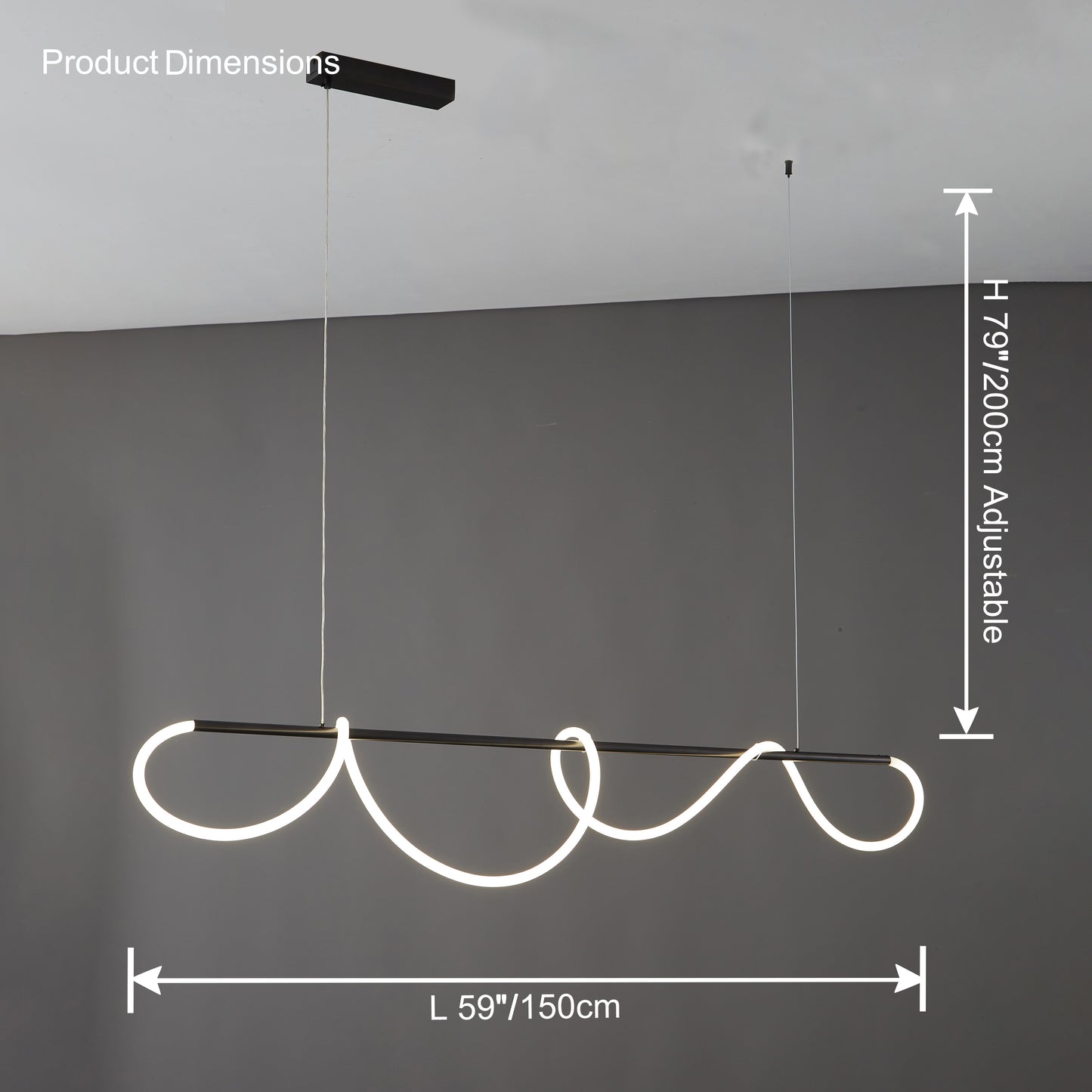 WOMO Rope Led Linear Brass Chandelier-WM2059a