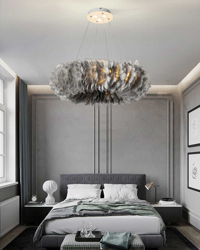 WOMO Feather Round Pendant Light-WM2060