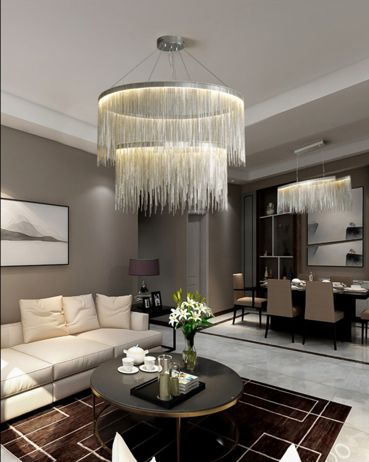 WOMO Tiered Fringe Chandelier-WM2062c
