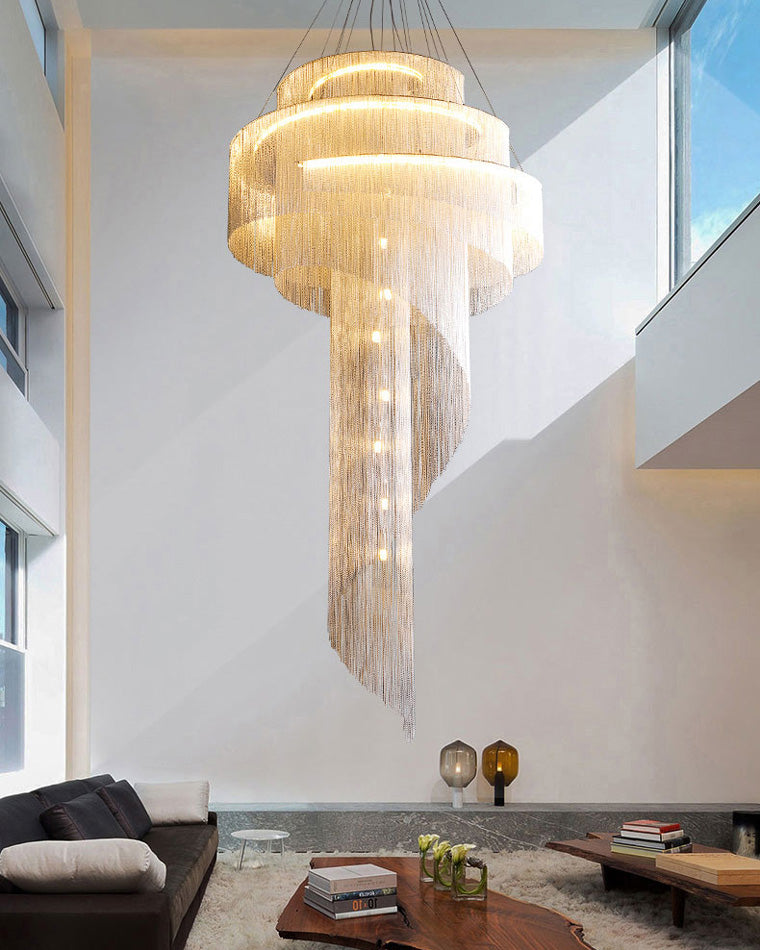 WOMO Spiral Tassel Foyer Chandelier-WM2067