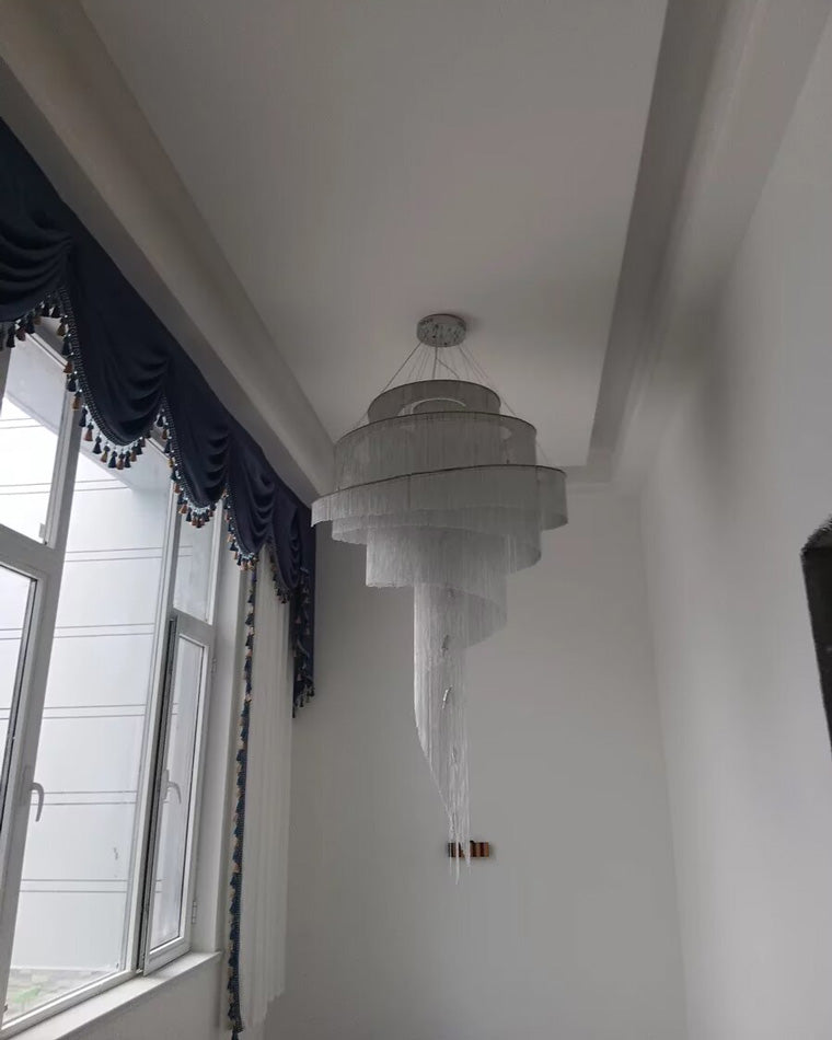 WOMO Spiral Tassel Foyer Chandelier-WM2067