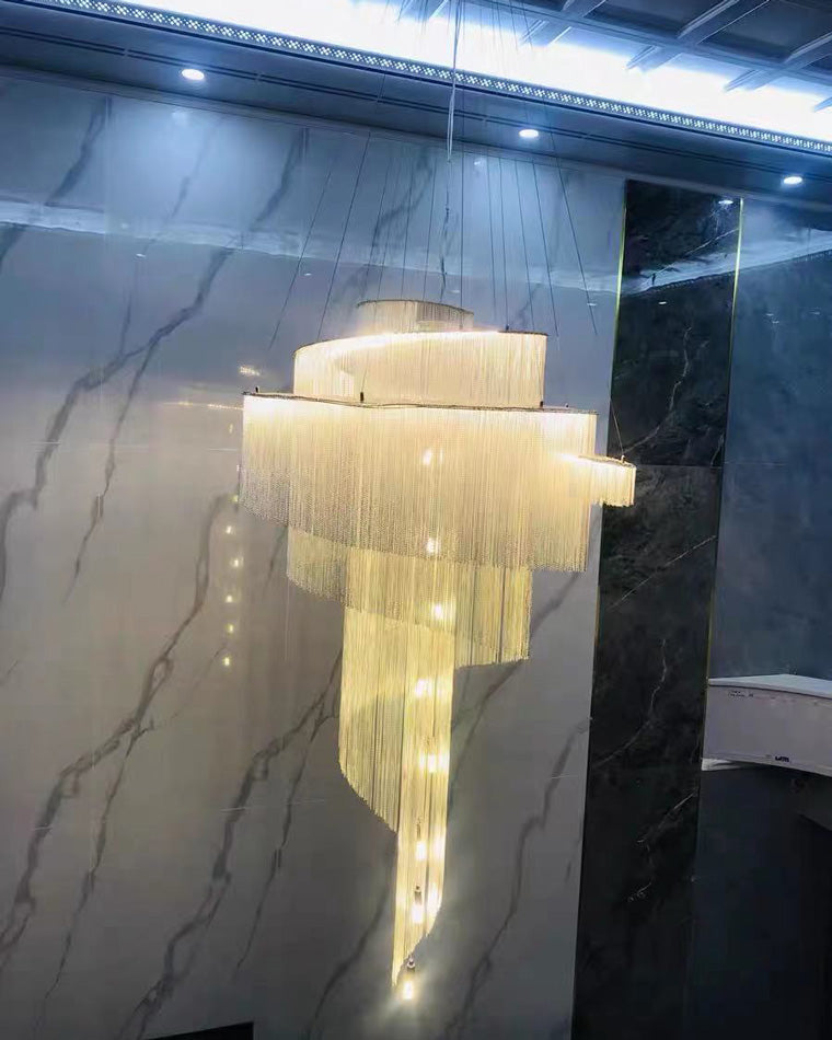 WOMO Spiral Tassel Foyer Chandelier-WM2067