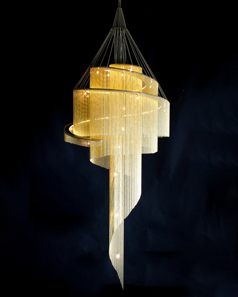 WOMO Spiral Tassel Foyer Chandelier-WM2067