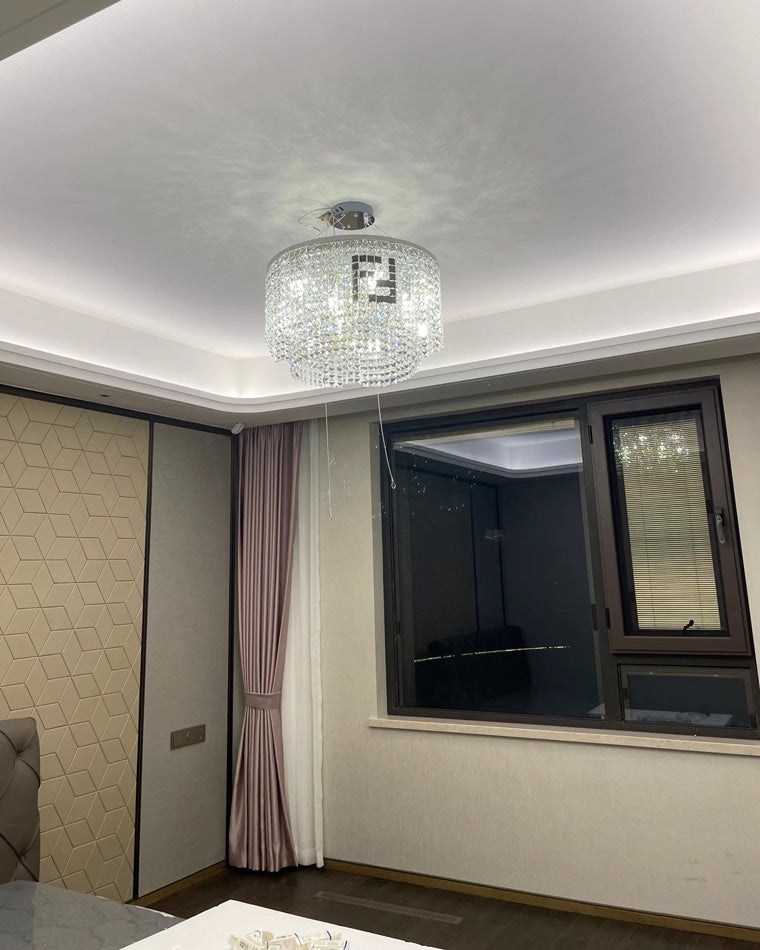 WOMO 2 Tier Round Crystal Chandelier-WM2071a