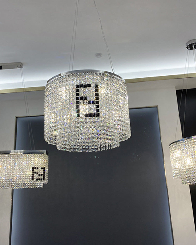 WOMO 2 Tier Round Crystal Chandelier-WM2071a