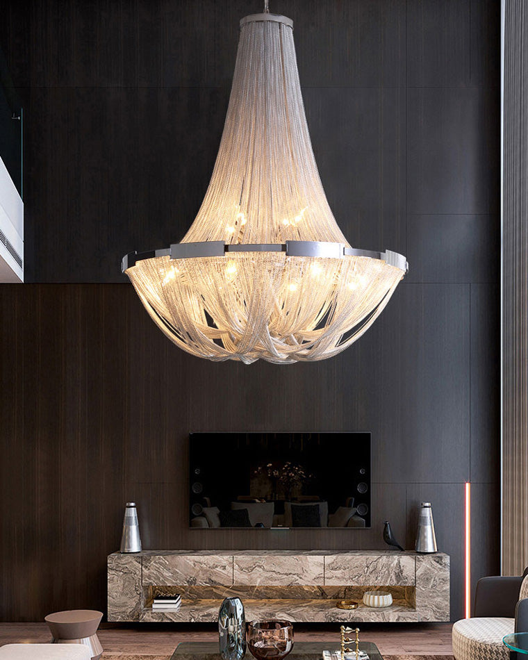 WOMO Tassel Silver Empire Chandelier-WM2096
