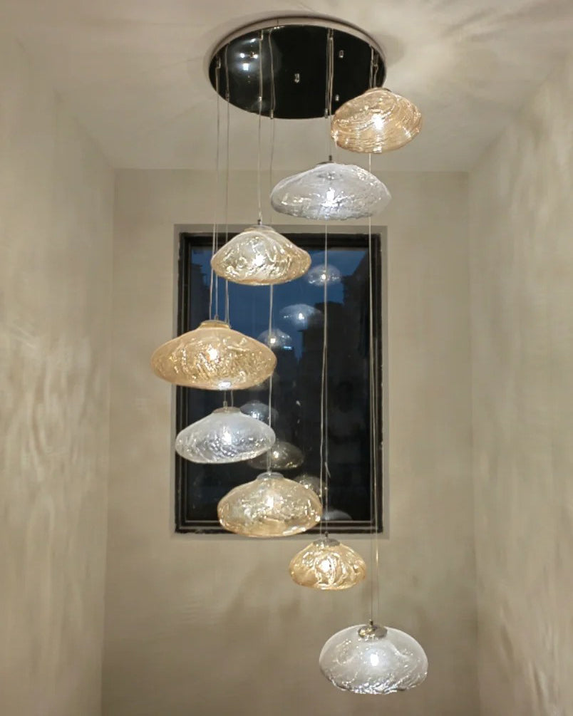 WOMO Cascading Blown Glass Pendant Chandelier-WM2101b