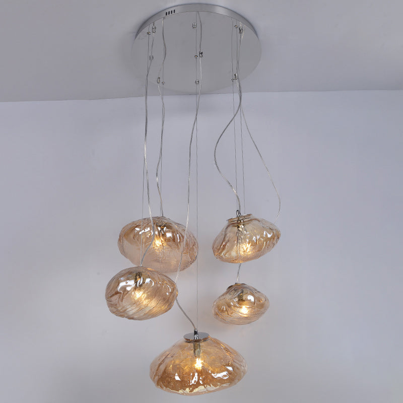 WOMO Cascading Blown Glass Pendant Chandelier-WM2101b