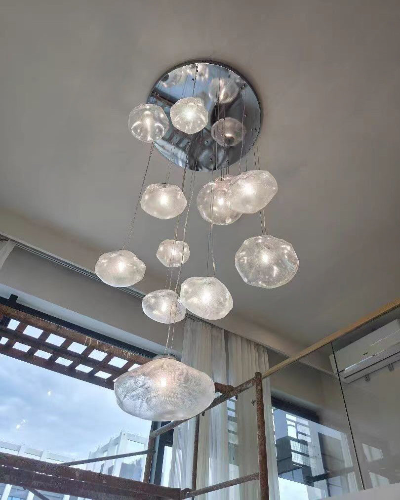 WOMO Cascading Blown Glass Pendant Chandelier-WM2101b
