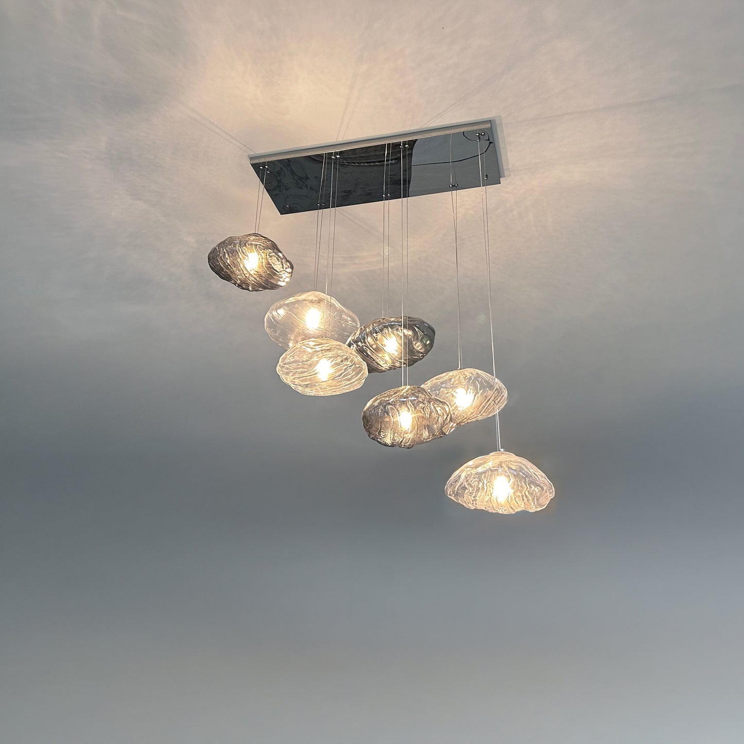 WOMO Cascading Blown Glass Pendant Chandelier-WM2101b