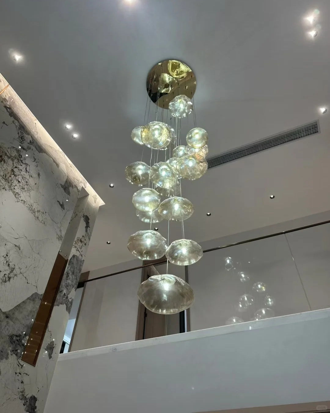 WOMO Cascading Blown Glass Pendant Chandelier-WM2101b