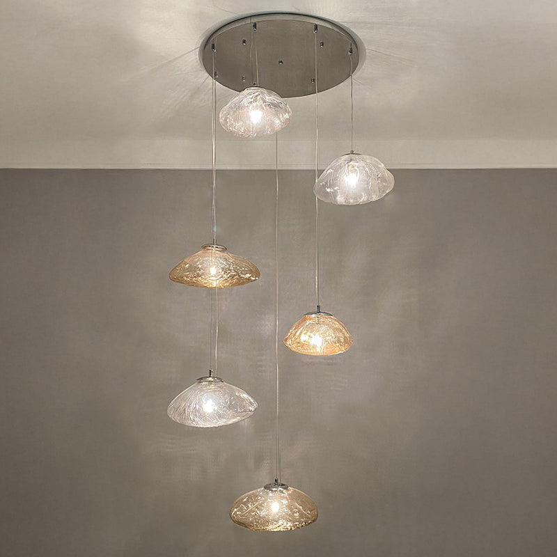 WOMO Cascading Blown Glass Pendant Chandelier-WM2101b