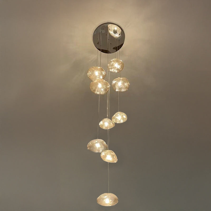WOMO Cascading Blown Glass Pendant Chandelier-WM2101b