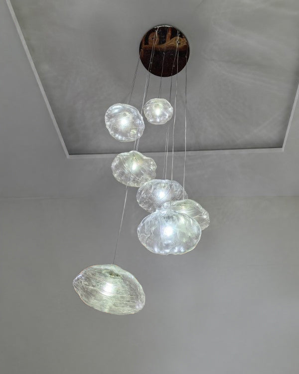 WOMO Cascading Blown Glass Pendant Chandelier-WM2101b