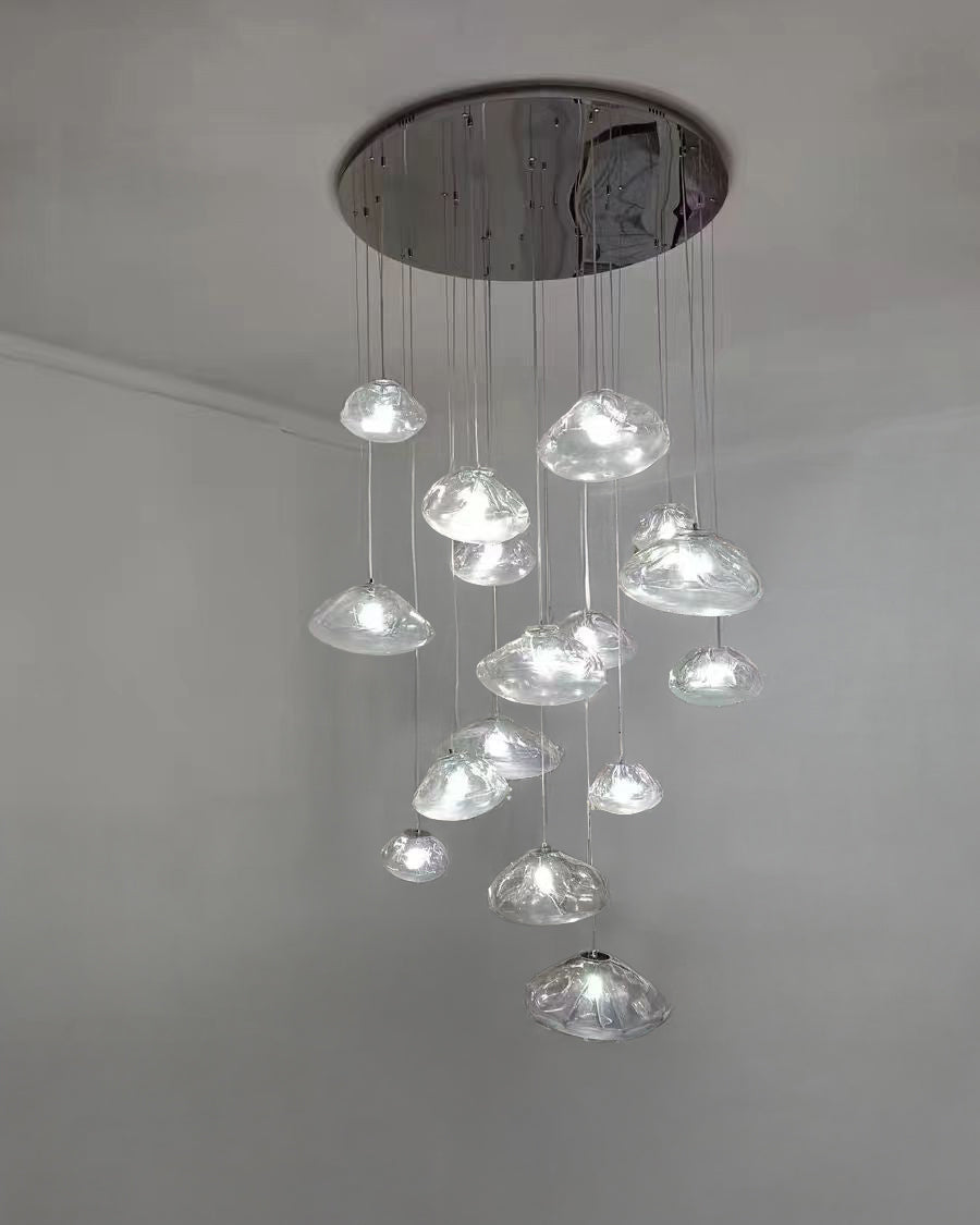 WOMO Cascading Blown Glass Pendant Chandelier-WM2101b