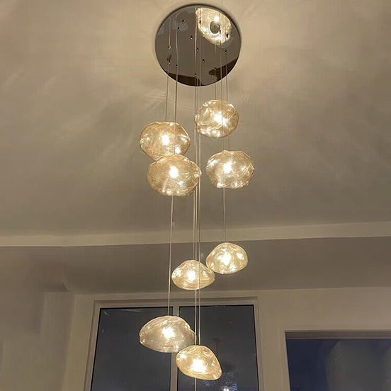 WOMO Cascading Blown Glass Pendant Chandelier-WM2101b