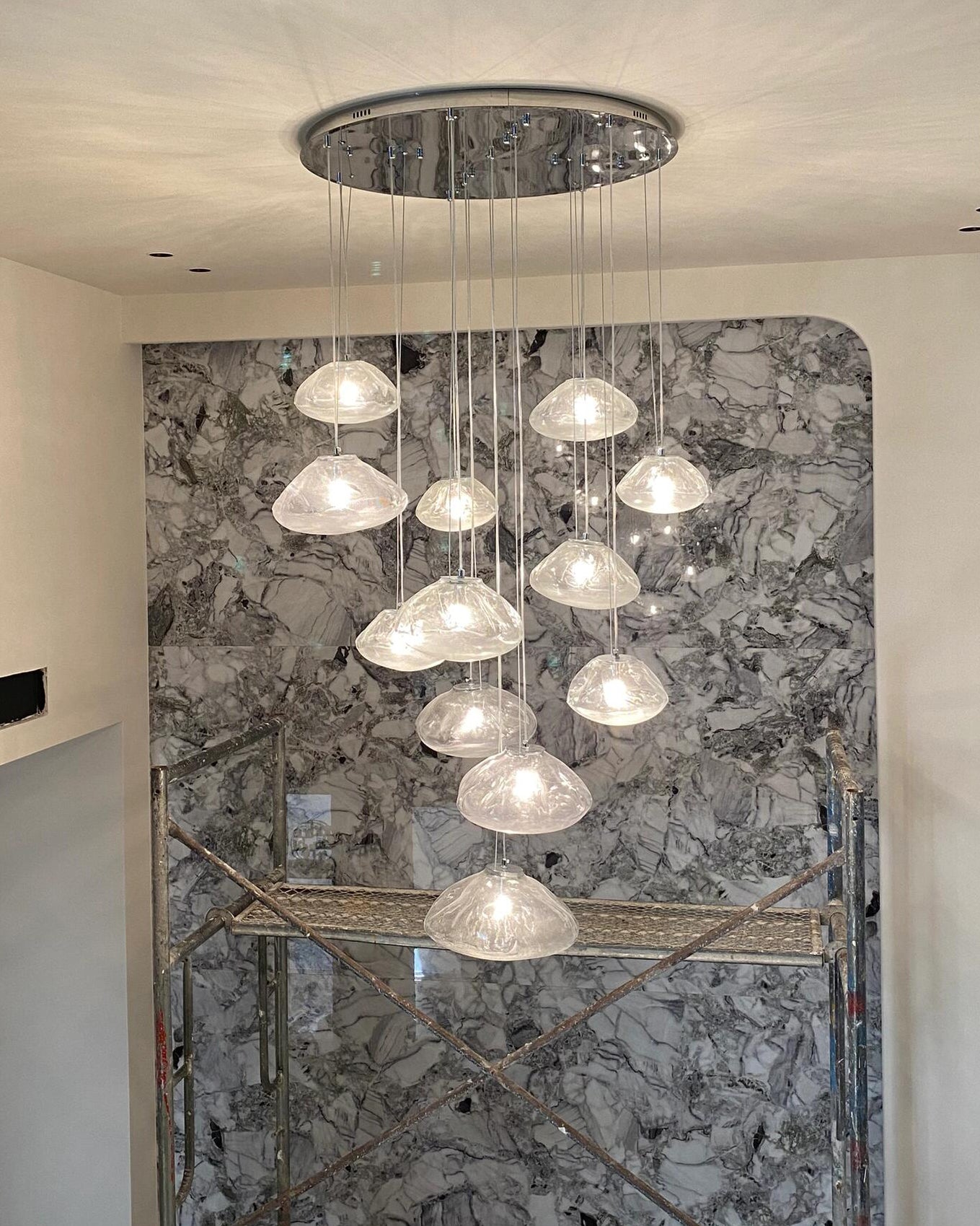 WOMO Cascading Blown Glass Pendant Chandelier-WM2101b