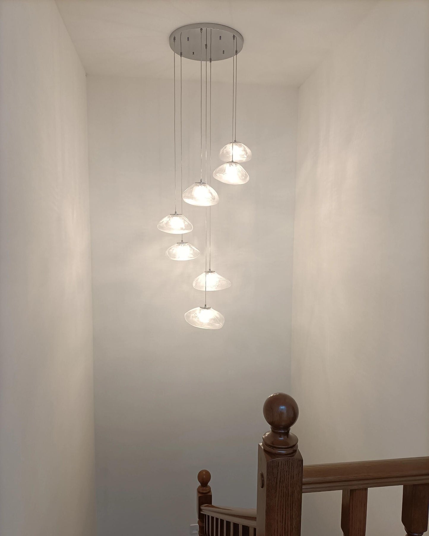 WOMO Cascading Blown Glass Pendant Chandelier-WM2101b