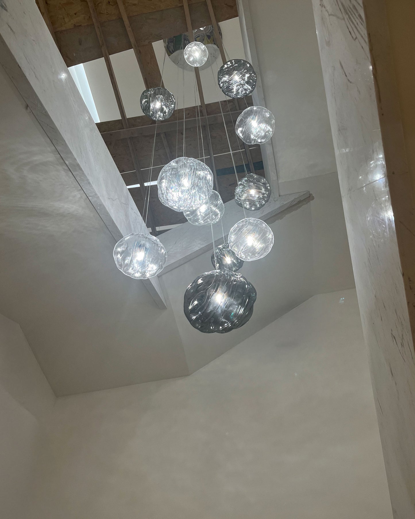WOMO Cascading Blown Glass Pendant Chandelier-WM2101b