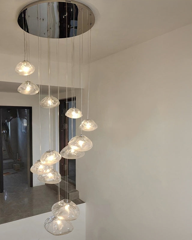 WOMO Cascading Blown Glass Pendant Chandelier-WM2101b
